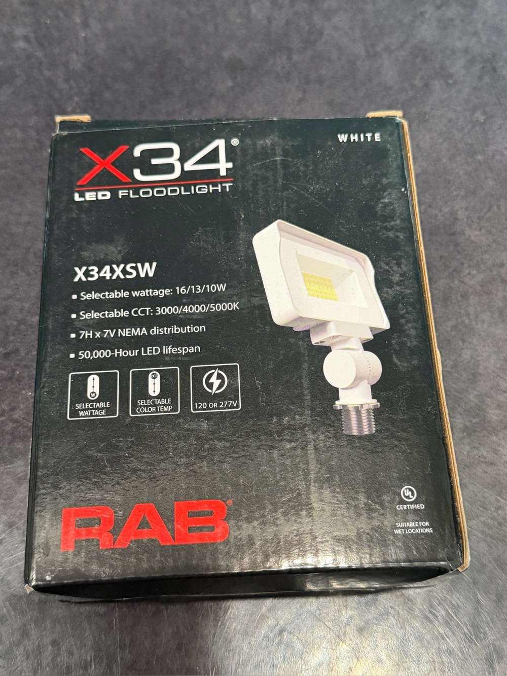 RAB Lighting X34XSW White LED Floodlight NIB